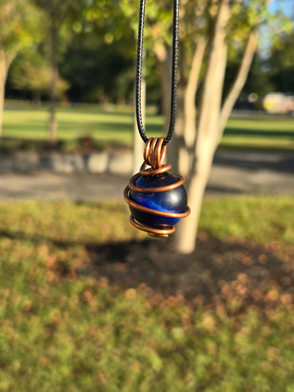 Blue Cats Eye in Copper