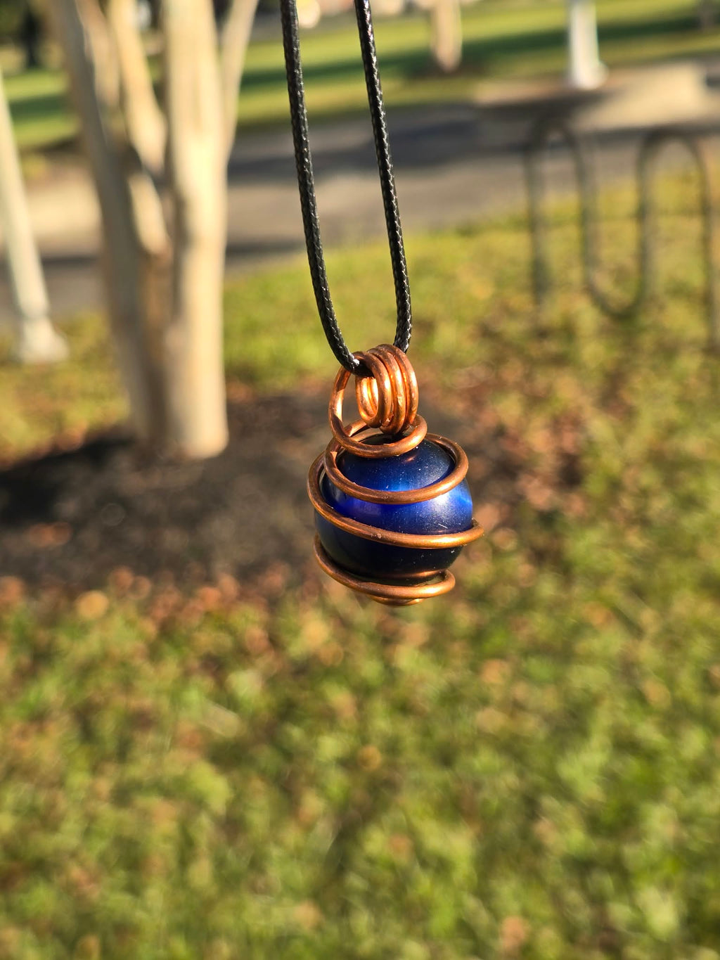 Blue Cats Eye in Copper